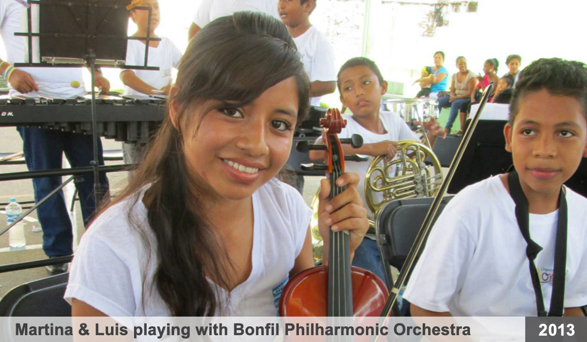 Martina & Luis playing with the Bonfil Philharmonic Orchestra - Marsh Children's Home Event