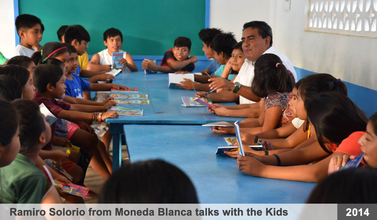 Ramiro Solorio from Moneda Blanca with the Kids - Marsh Children's Home Event